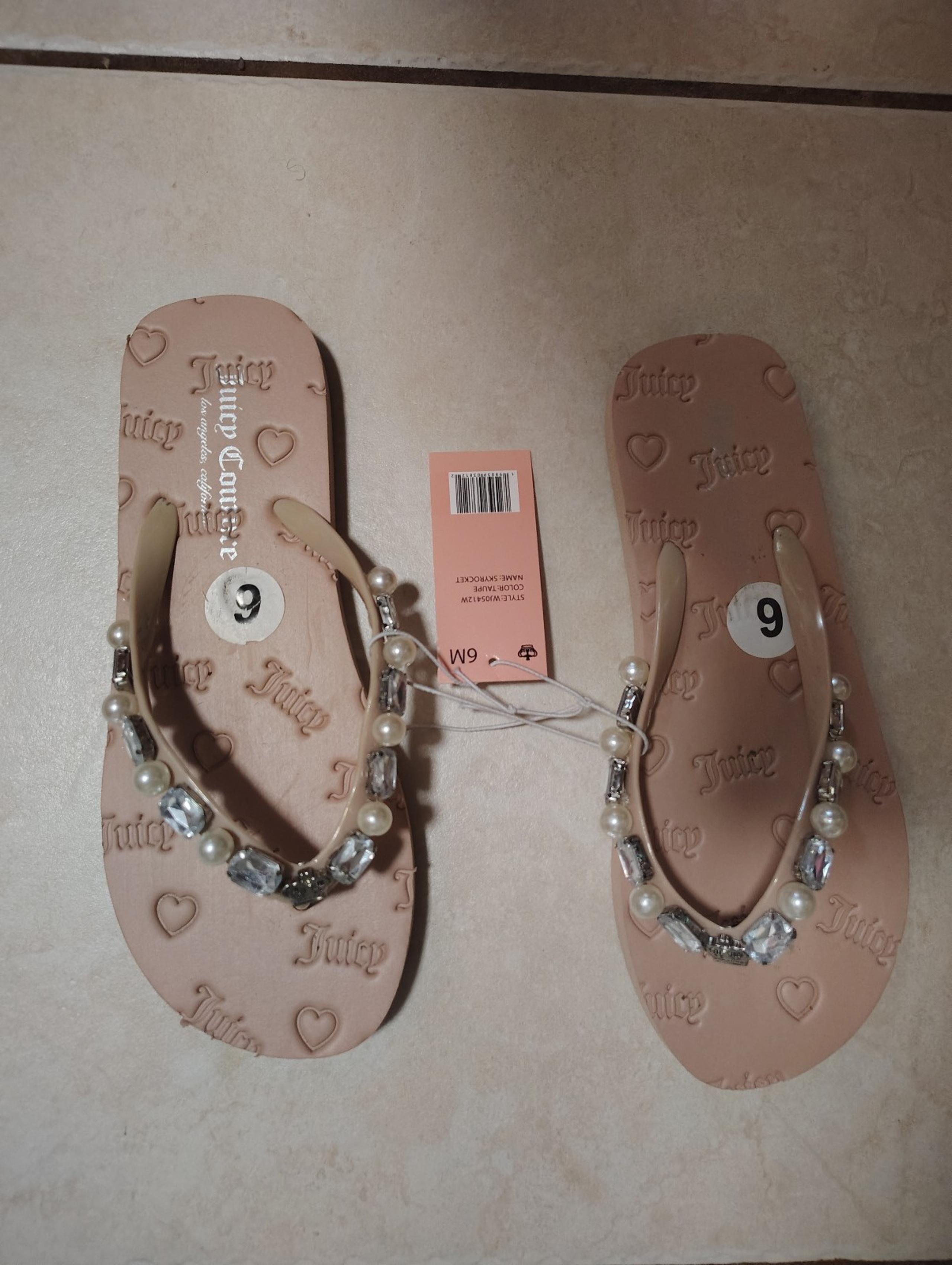 Juicy Couture Jeweled Taupe Skyrocket Women's Sandals- Size 6