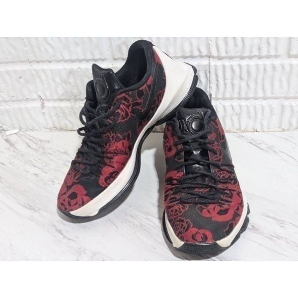 Nike Men's Black & Red Floral Lace-Up KD 8 EXT Basketball Sneakers Shoes Size 9.