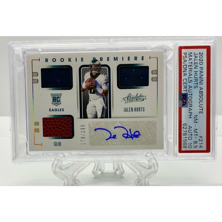 Jalen Hurts 2020 Rookie Premiere Materials RPA /199 PSA 8.5 DNA 10 Pop 1 None Hi