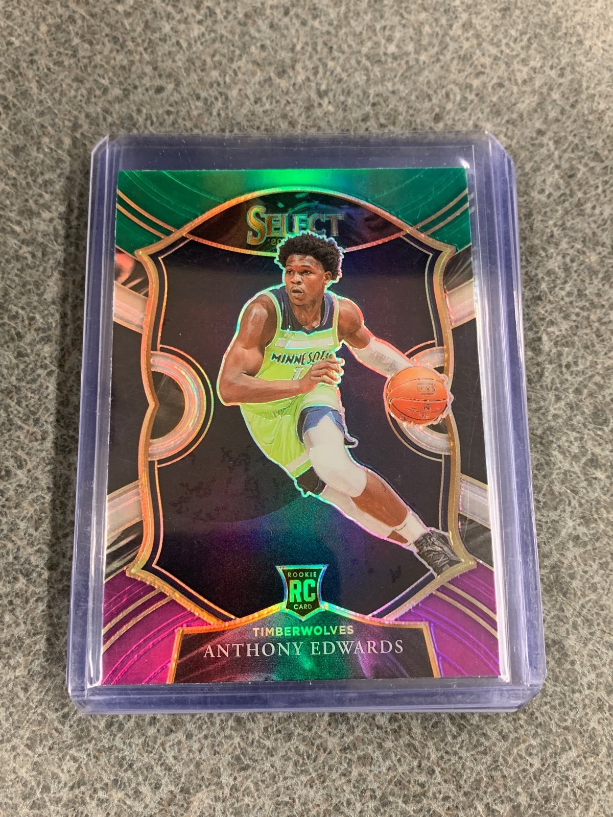 2020-21 Panini Select Basketball Green White Purple #61 Anthony Edwards