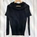 Wool blend turtle neck sweater, wrap collar, knit sweater, fine knit
