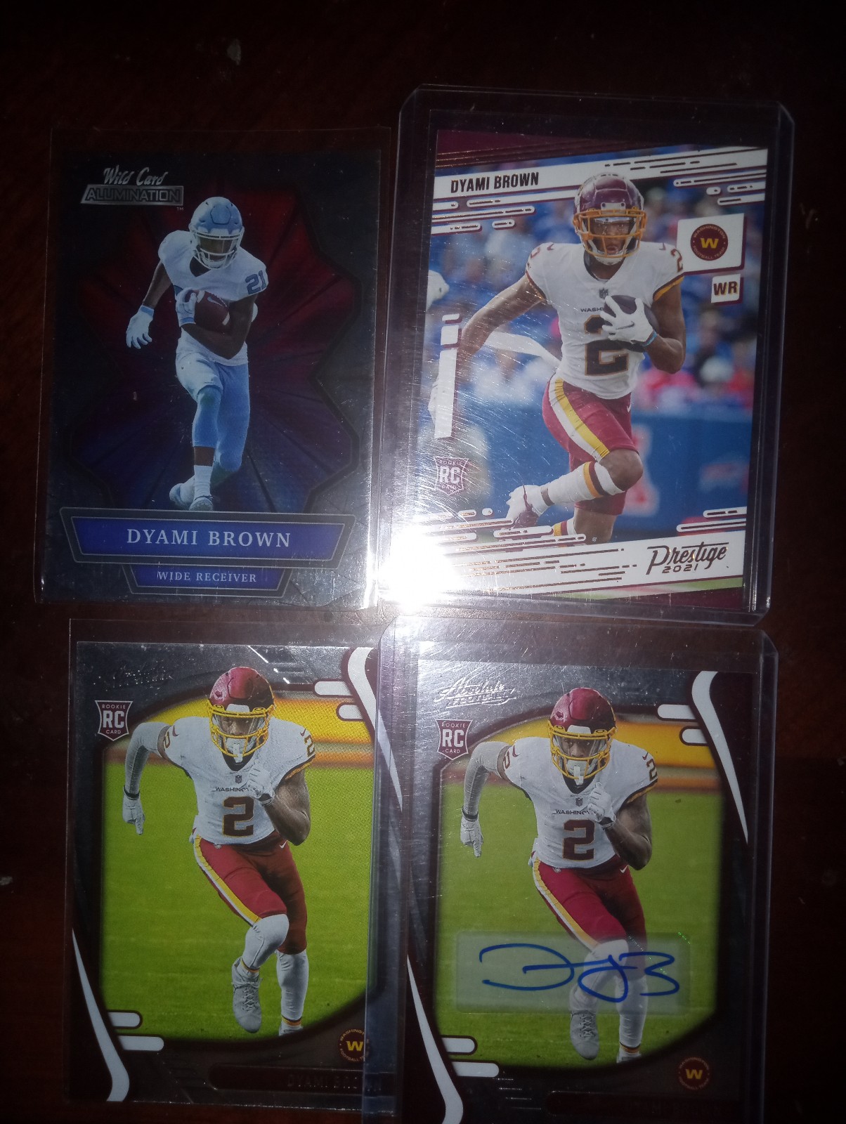 DYAMI BROWN ROOKIE 1 AUTO LOT X 4 !