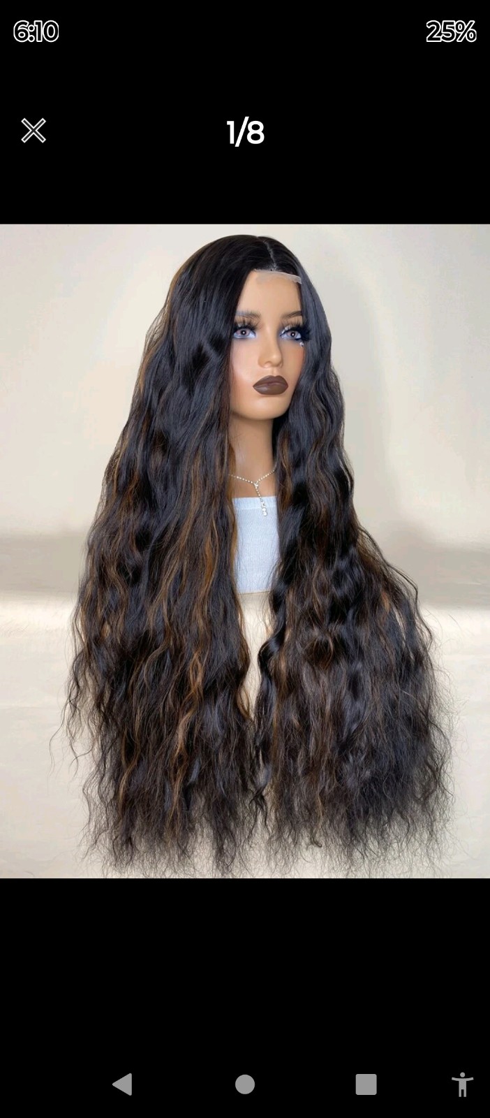 Mixed human hair wig. 38 inches.
