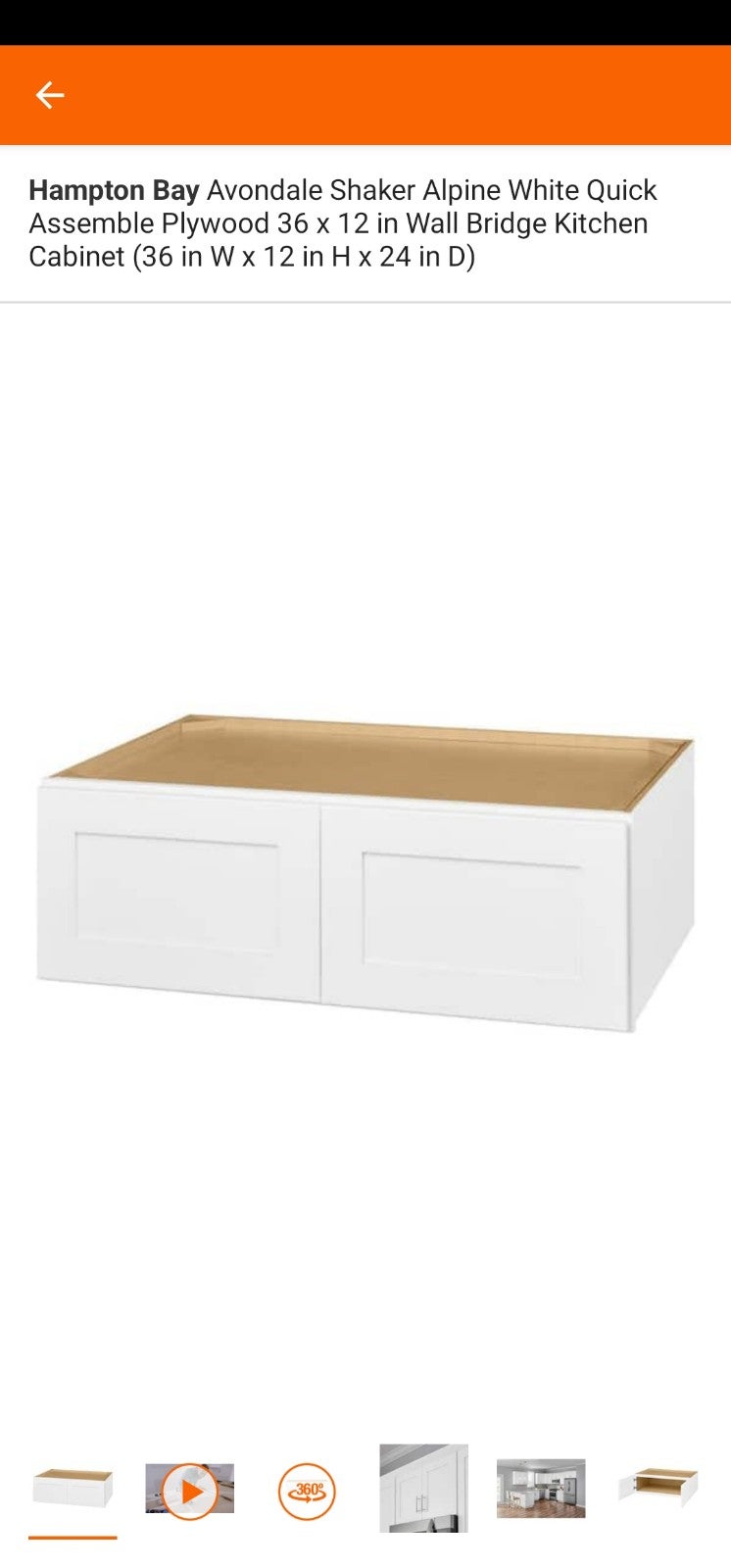 Hampton Bay Avondale Shaker Alpine White Quick Assemble Plywo.. ITEM #3