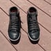 Plae Black Leather Sneaker Shoes Women 8 Men 6.5
