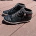 Plae Black Leather Sneaker Shoes Women 8 Men 6.5