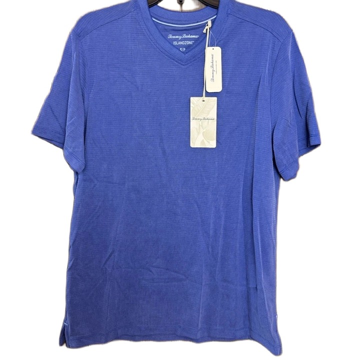 Tommy Bahama Coastal Crest V-Neck Shirt Men’s Small Blues Short Sleeve Tee