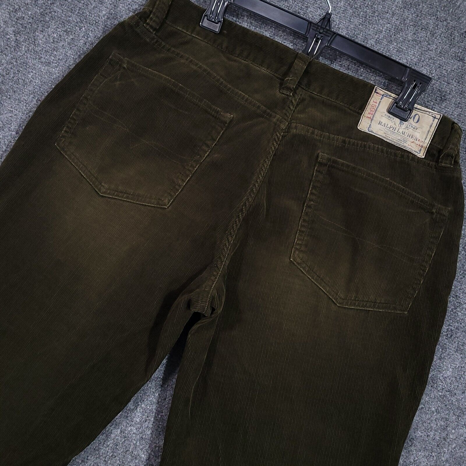 Polo Ralph Lauren Corduroy Pants Men's Size 36x31 5 Pocket Straight Fit Green