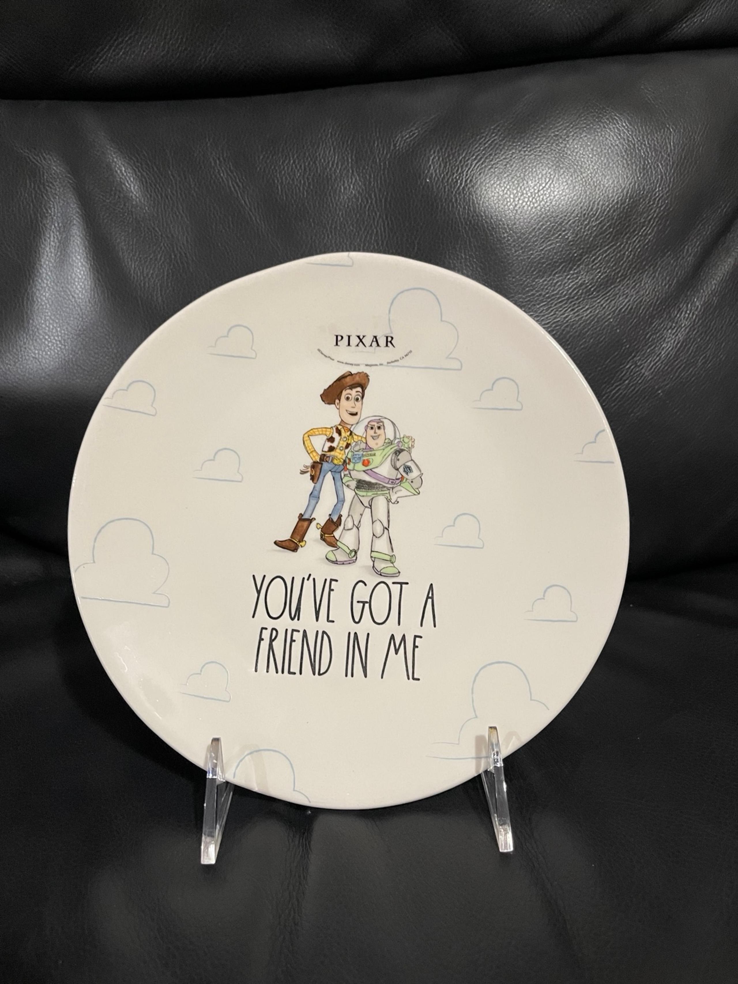Rae Dunn Disney Pixar Toy Story Woody and Buzz Lightyear appetizer plates (2)