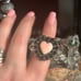 Pink Conch Oynx heart southwestern sterling silver ring