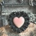 Pink Conch Oynx heart southwestern sterling silver ring