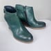 Alberto Fermani Green Boot Womens Wedge Heel Leather Round Toe Zip Up SZ 7 (37)
