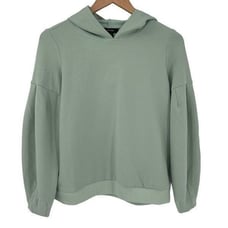 Alfani Modern Lounge Soft Balloon Sleeve Hoodie Sweatshirt Medium Petite Green