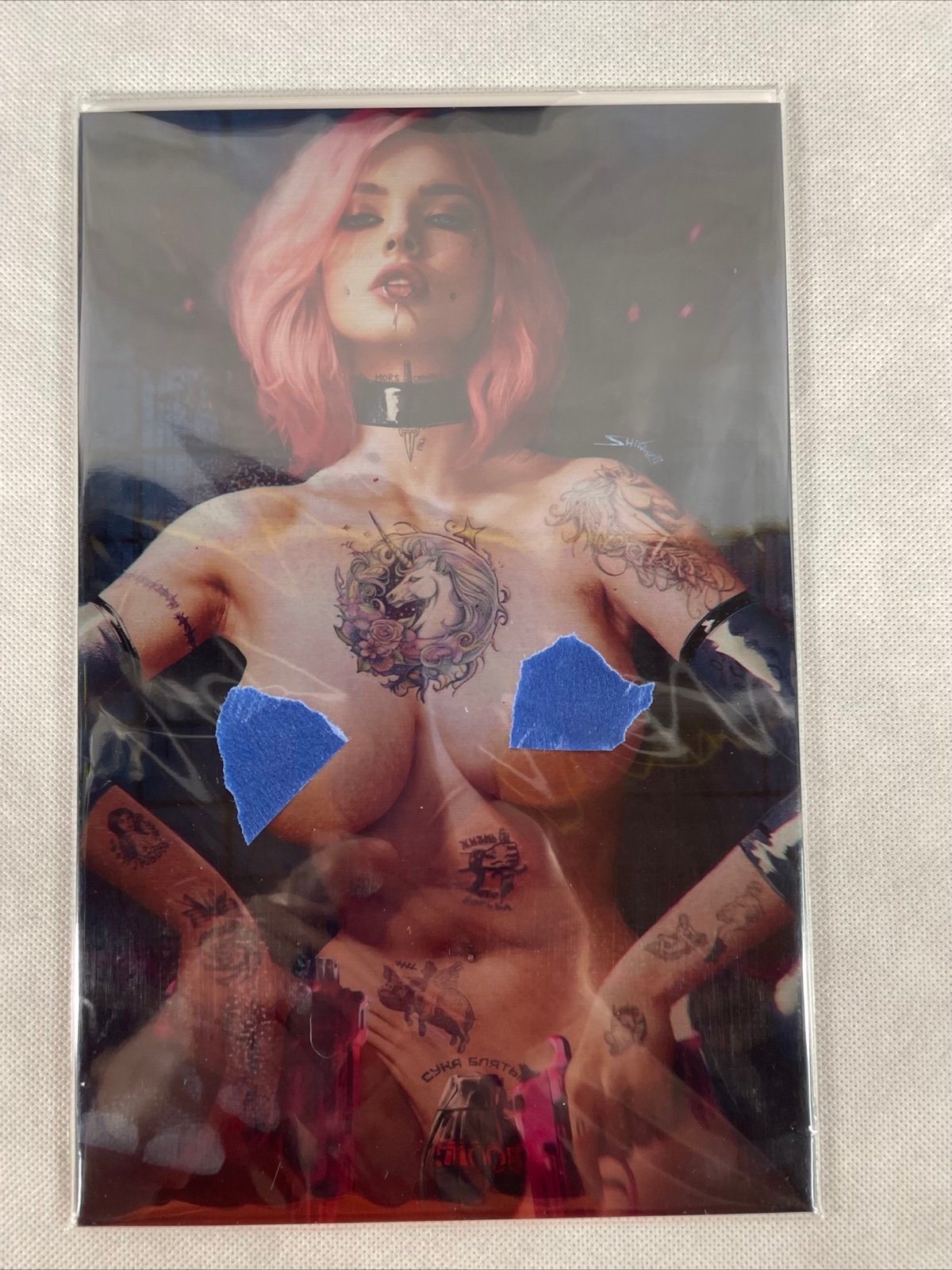 NM Guns & Angels #1 SHIKARII KICKSTARTER PINK UNICORN METAL Risque tattoos