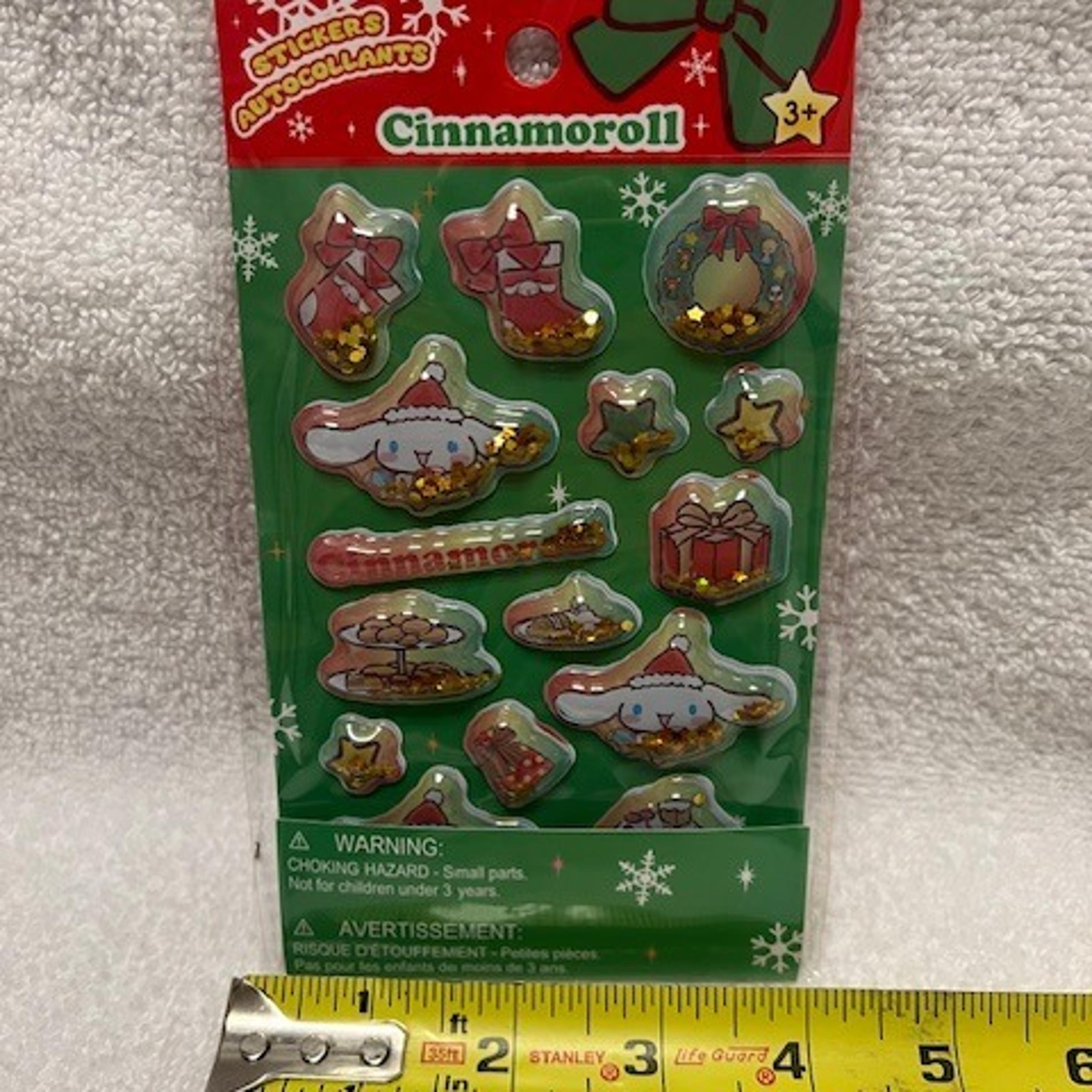 Miniso Stickers Sanrio Holiday Cinnamoroll Puffy Glitter Sticker Sheet - New