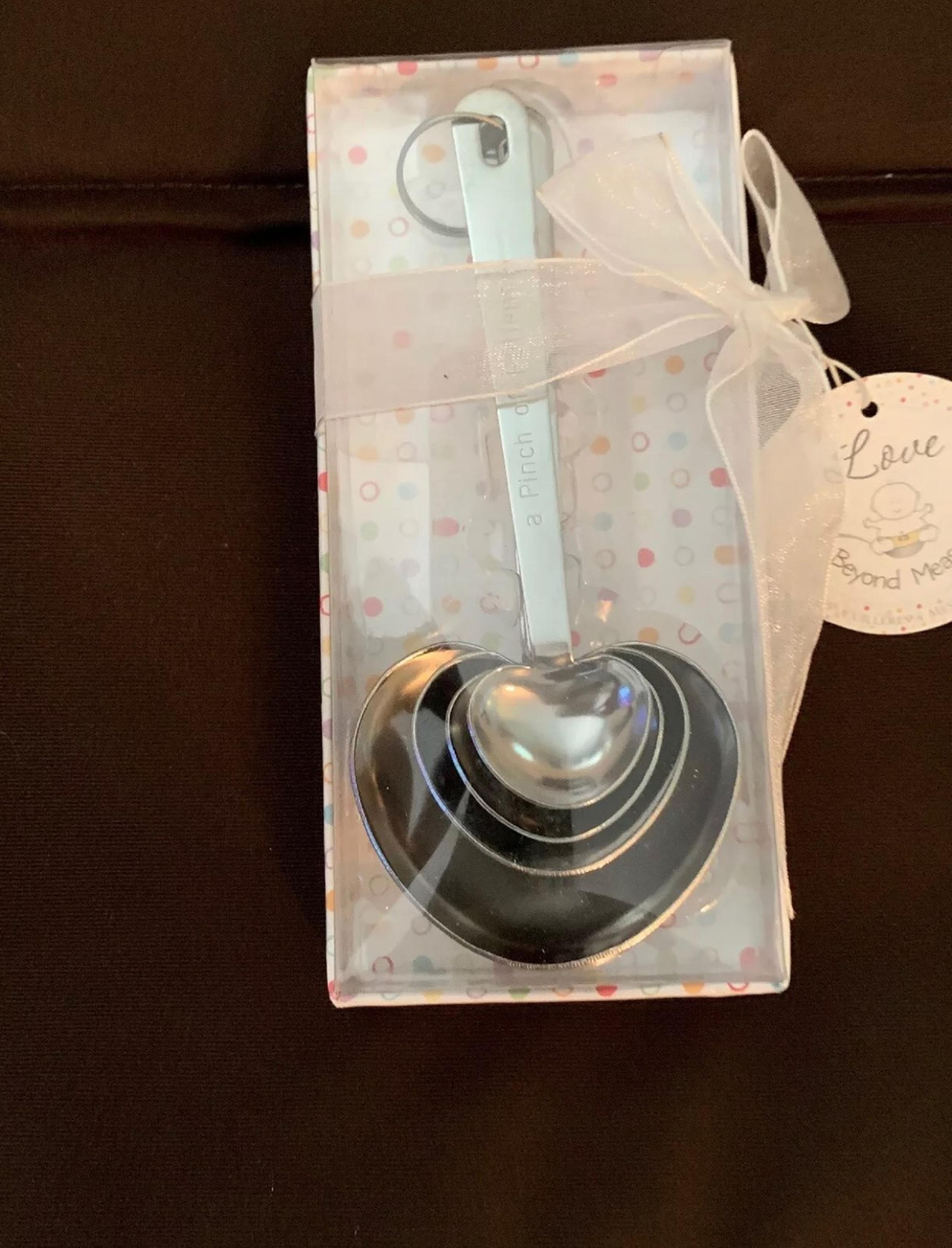 Set of 4 Measuring Spoons Heart Shaped "