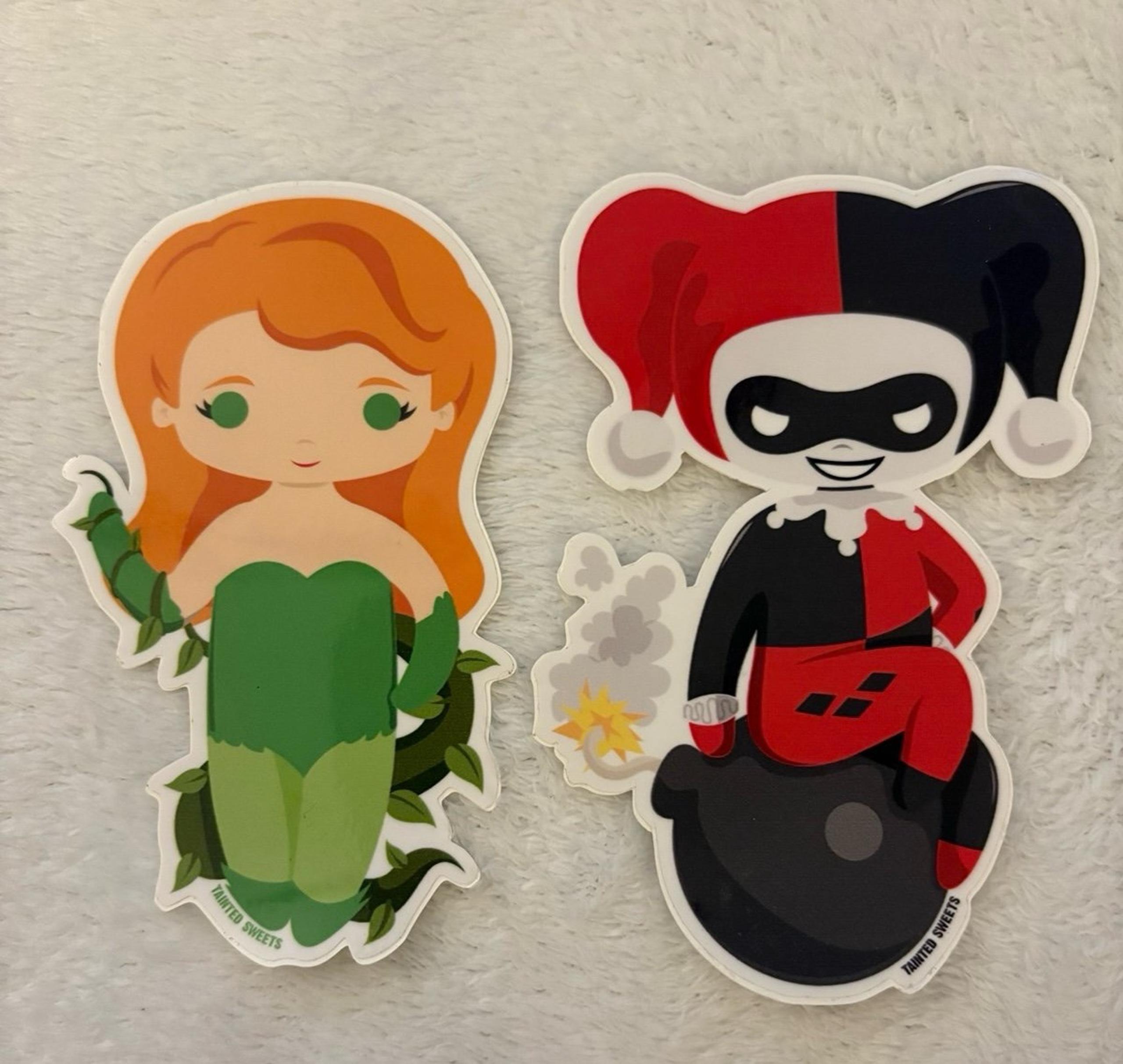 DC Comics Supervillain Poison Ivy and Harley Quinn Stickers Bundle!!