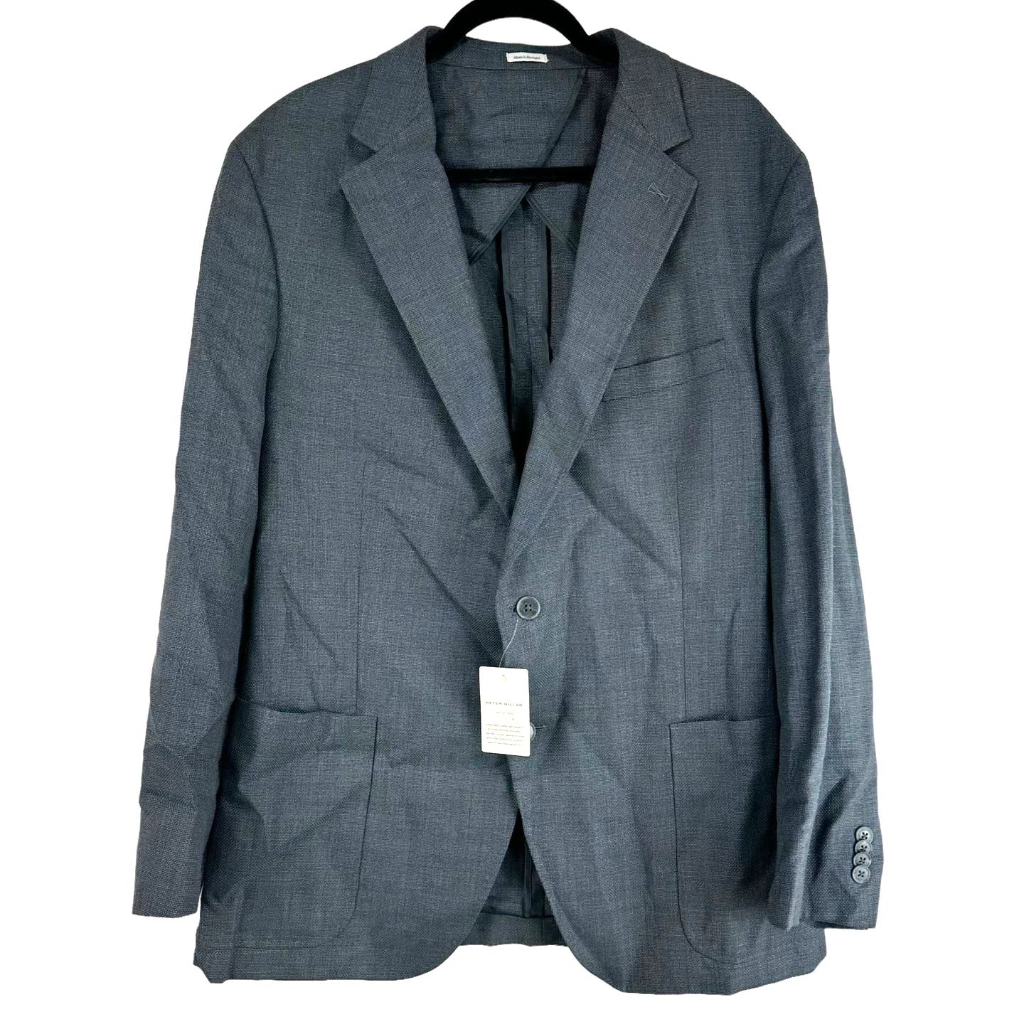Peter Millar Hyperlight 100% Wool Men's Gray Blazer Size 46R New With Tags