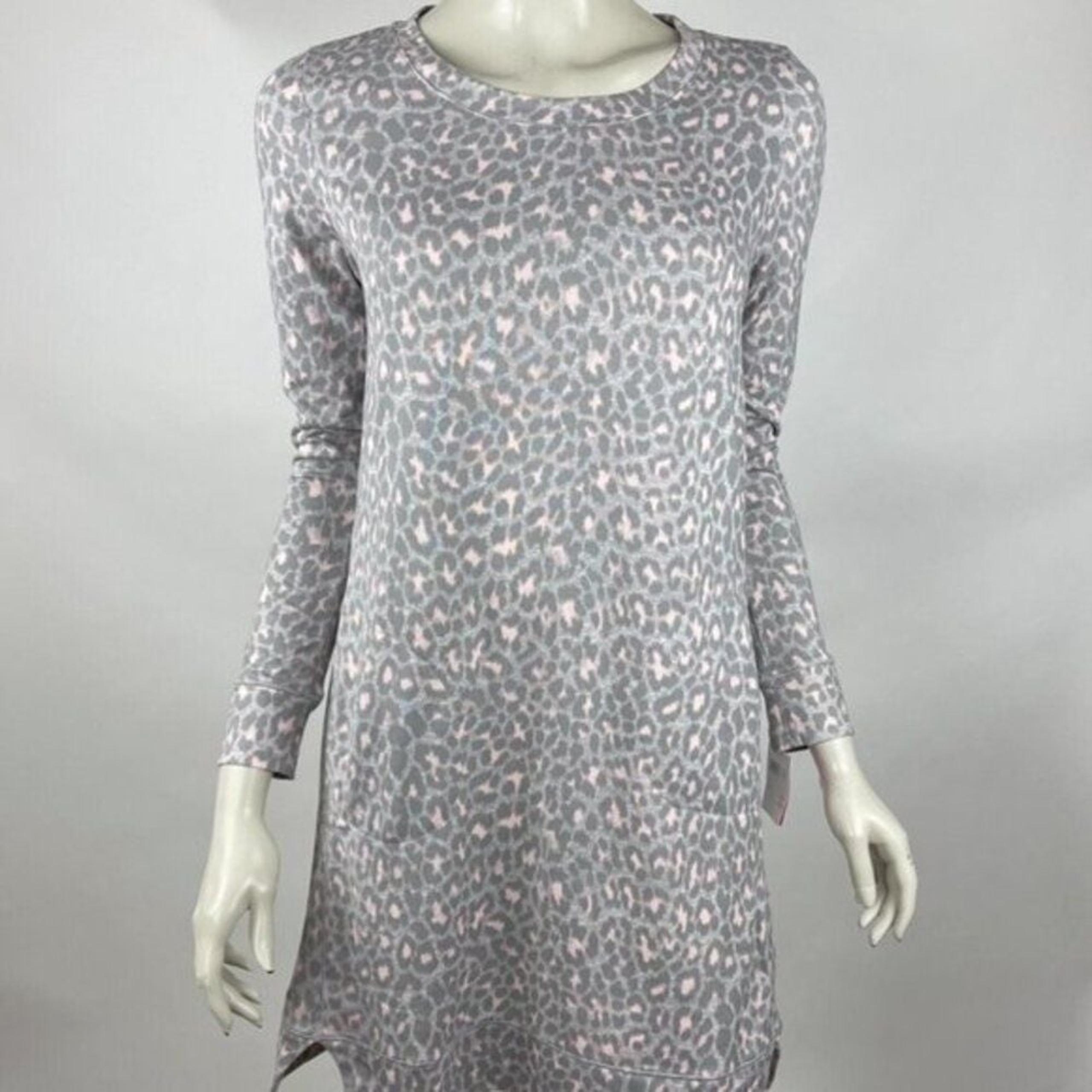 Kate Spade NY Long Sleeve Leopard Sleep Shirt Dress Women XS NWT Long Sleeve