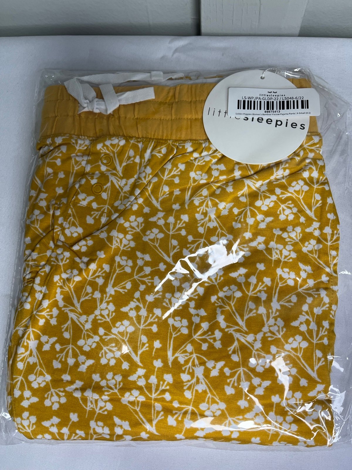 Little Sleepies golden poppies women’s bamboo viscose pajama pants size XS
