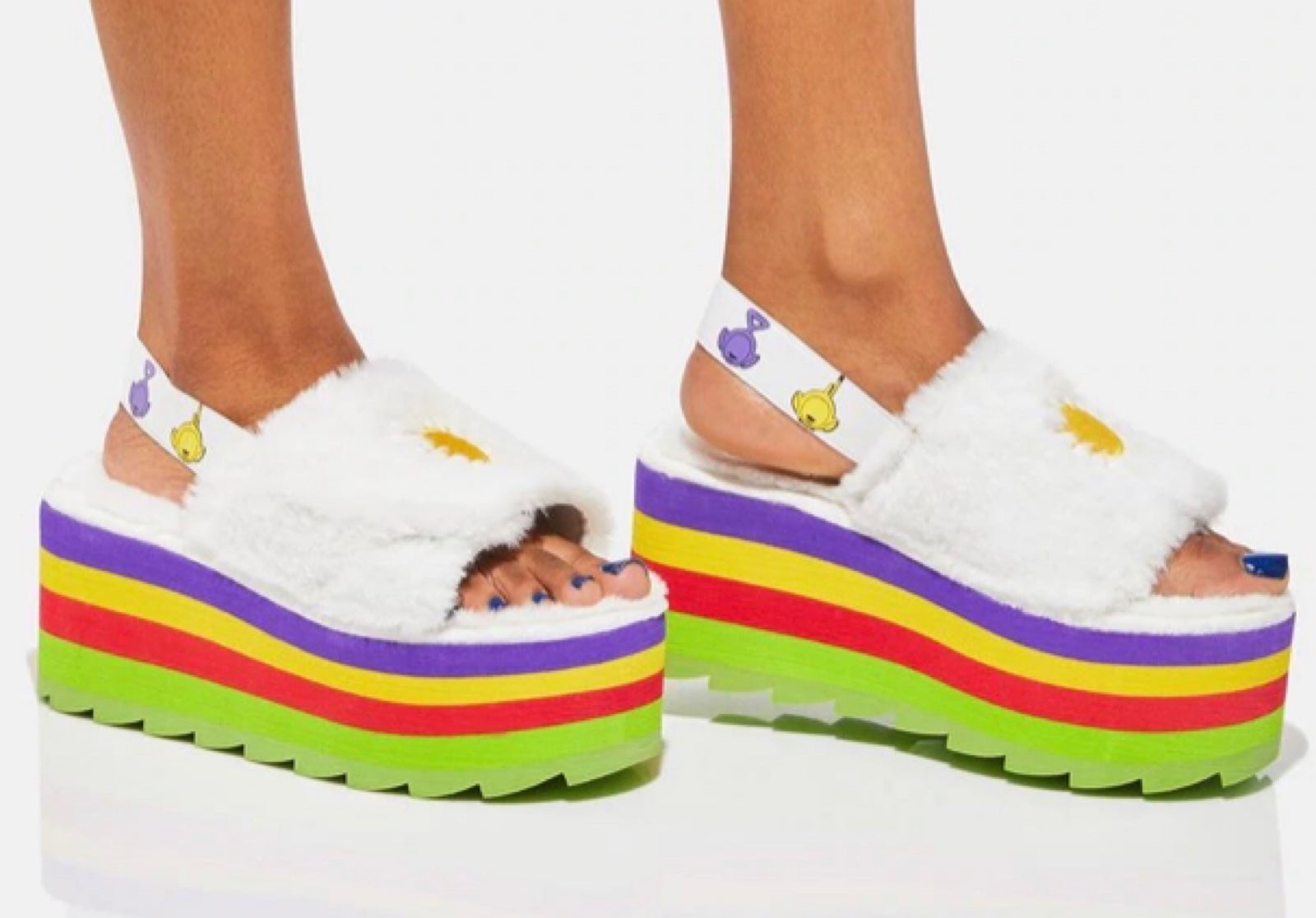 YRU x Teletubbies Slide on platforms size 9
