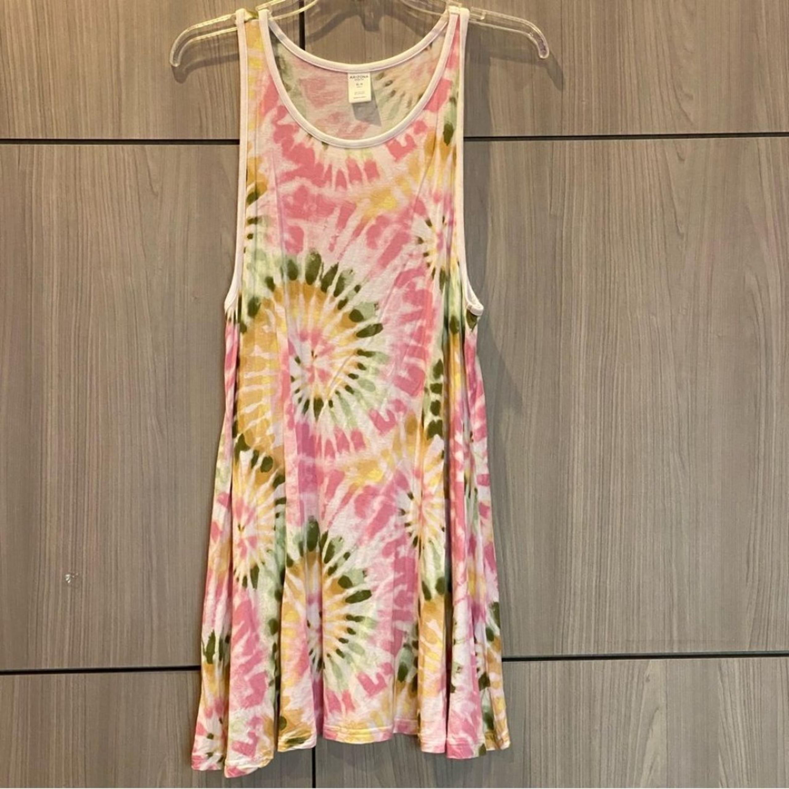 Arizona Pink Tie-Dye Tank Swim Coverup Dress XL