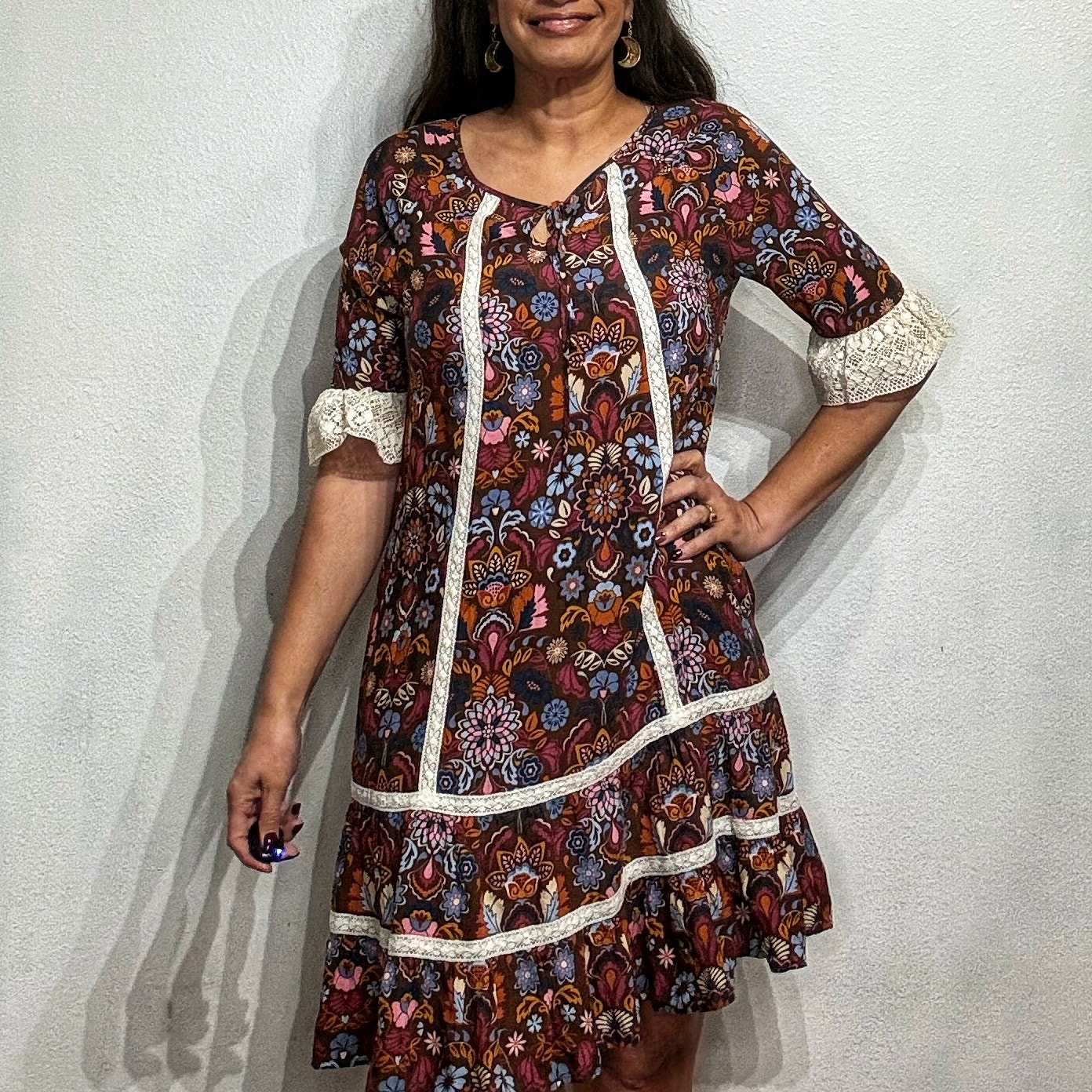 Matilda Jane Make Believe Intermission Boho Western Dress Sz M NWT