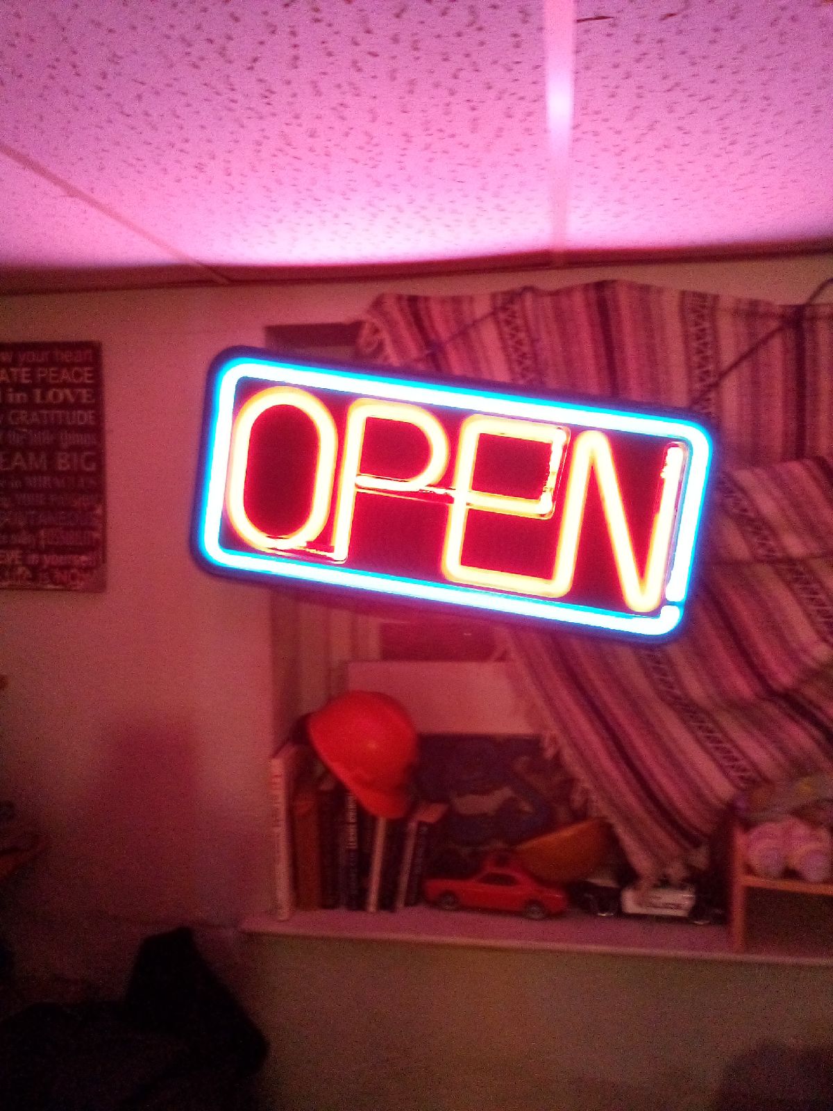 Open neon sign