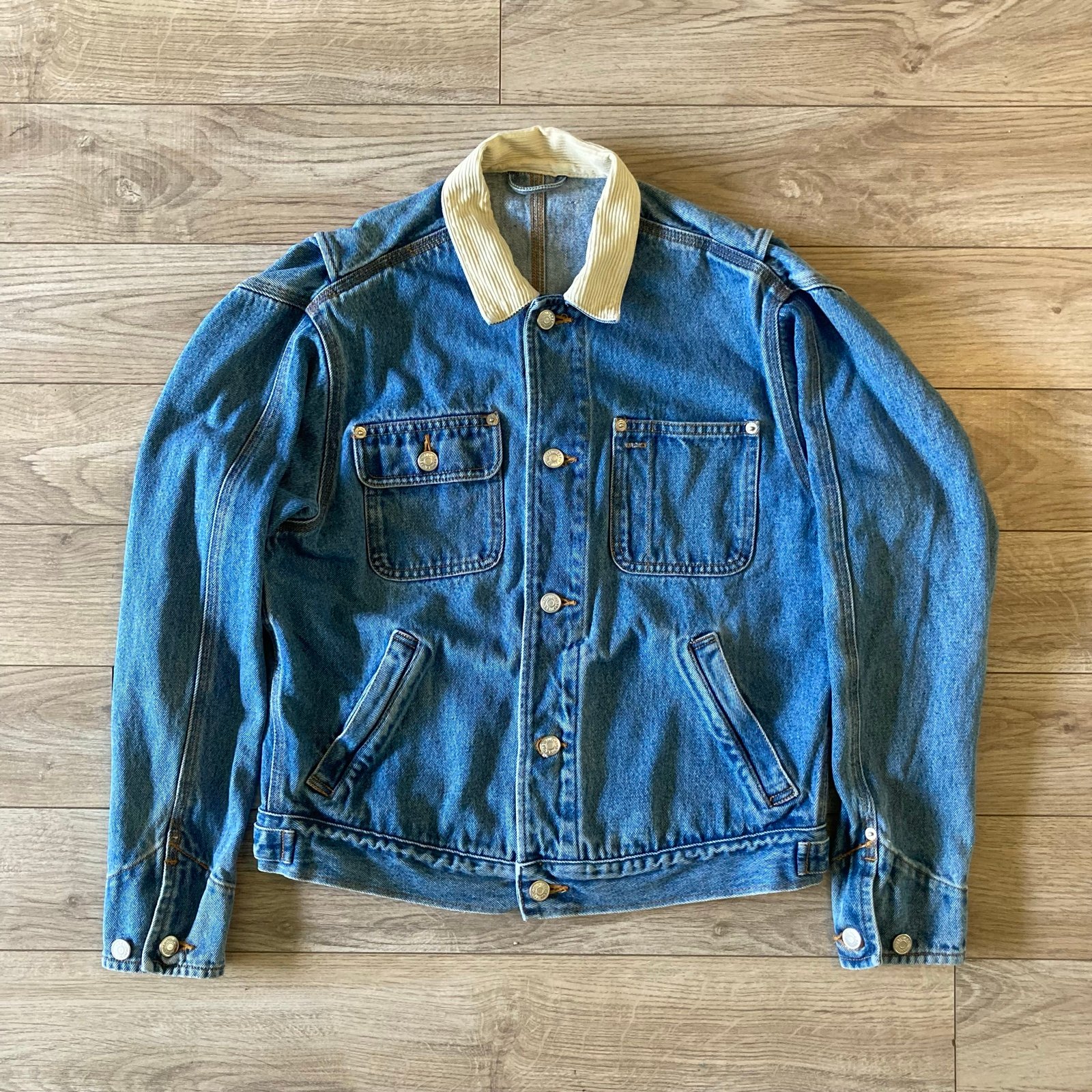 80s 90s Polo Ralph Lauren jean jacket w corduroy collar