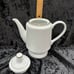 Vintage China Garden White Coffee Set with Pot, creamer & sugar bowl Gold Trim