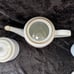 Vintage China Garden White Coffee Set with Pot, creamer & sugar bowl Gold Trim