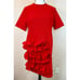 NWOT MSGM Red Short Sleeve Ruffle Detail Structured Dress Women's Size 42 8US