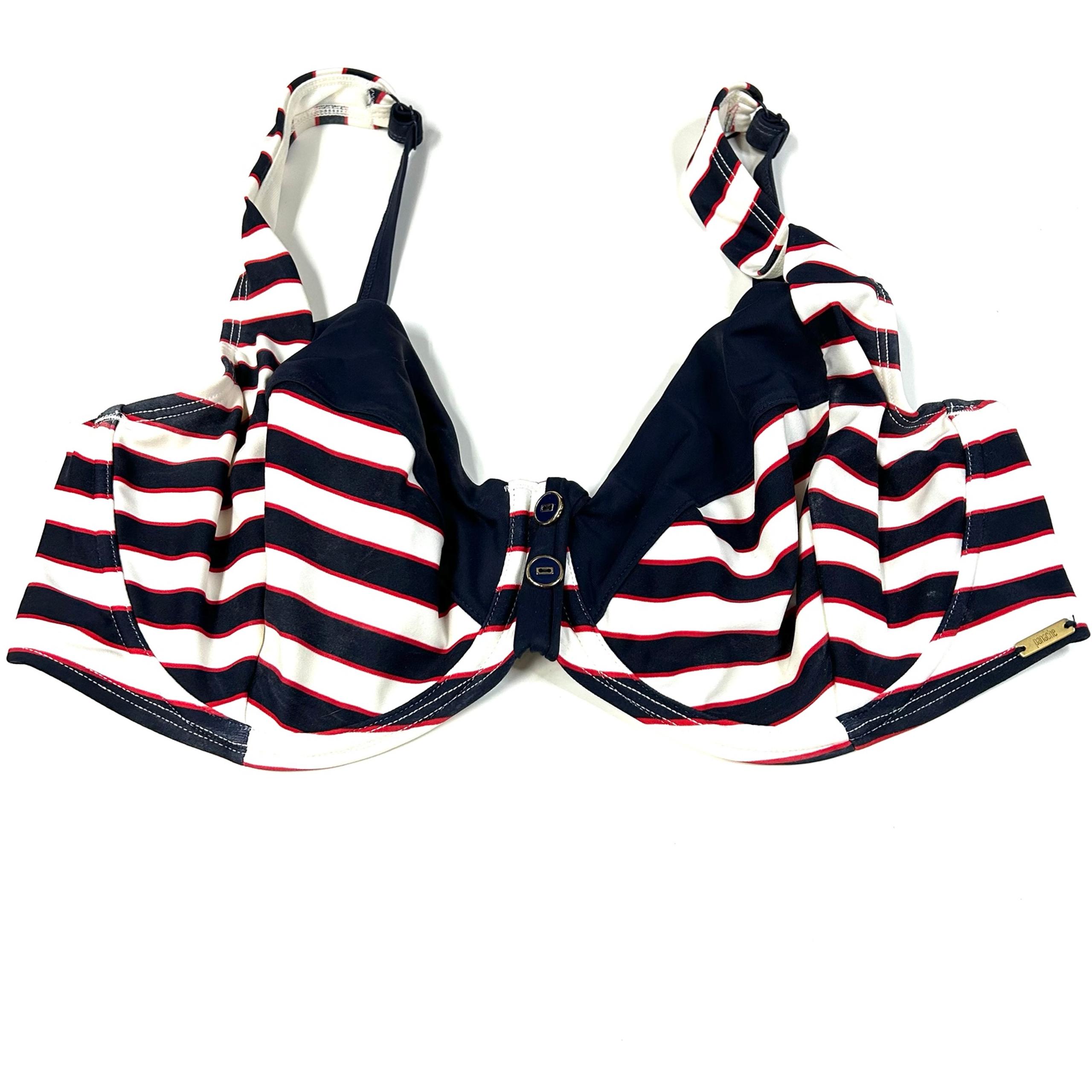Panache Swim 38E 38DD Bikini Top Unlined Lucille Red White Blue SW1372 #2515