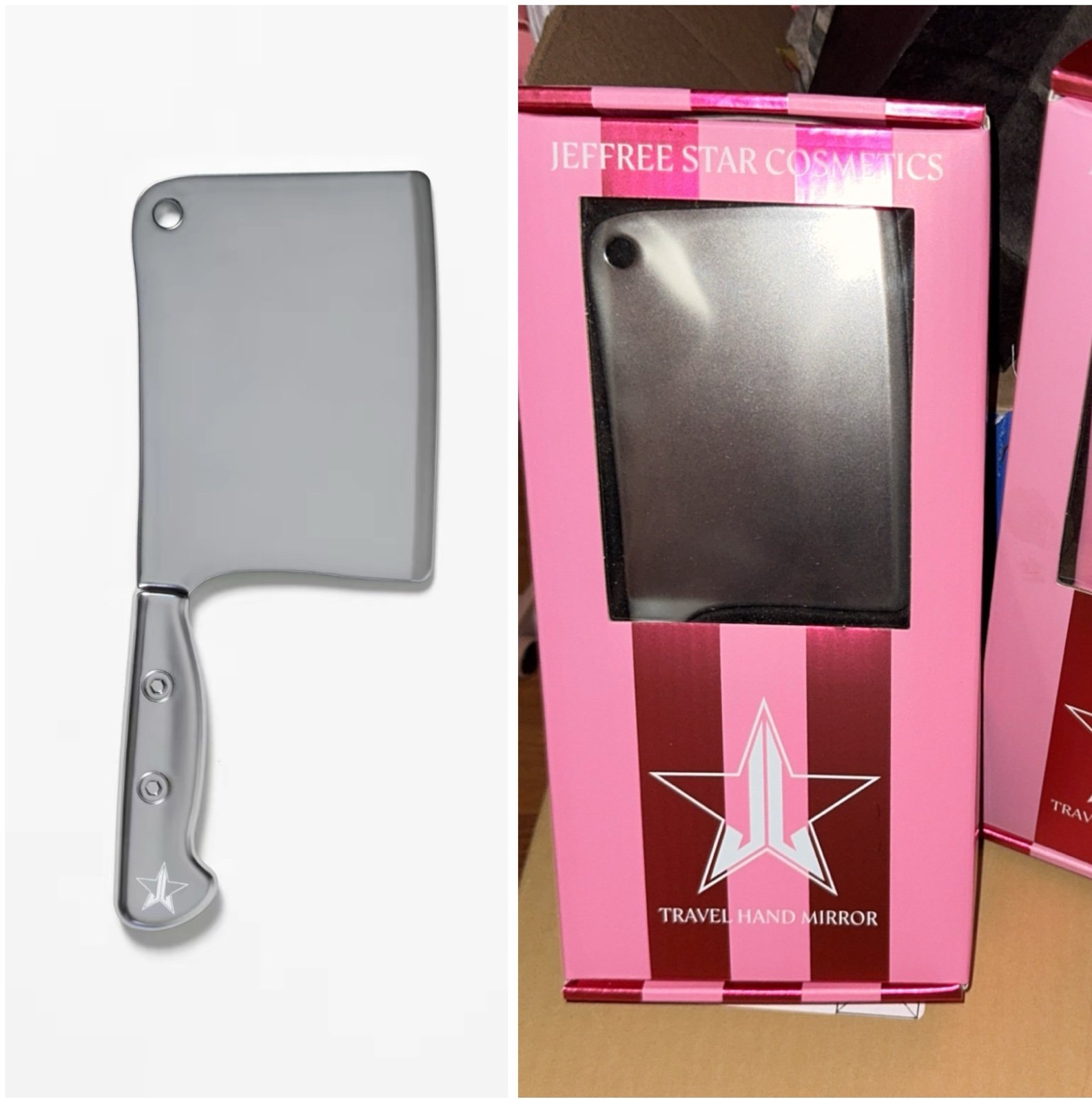 Jeffree Star Cosmetics travel cleaver hand mirror. New in box!