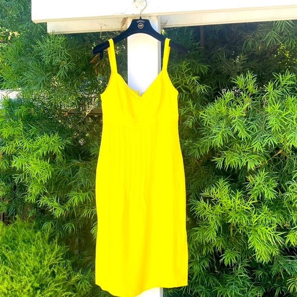 Magasconi yellow silk midi dress size 6
