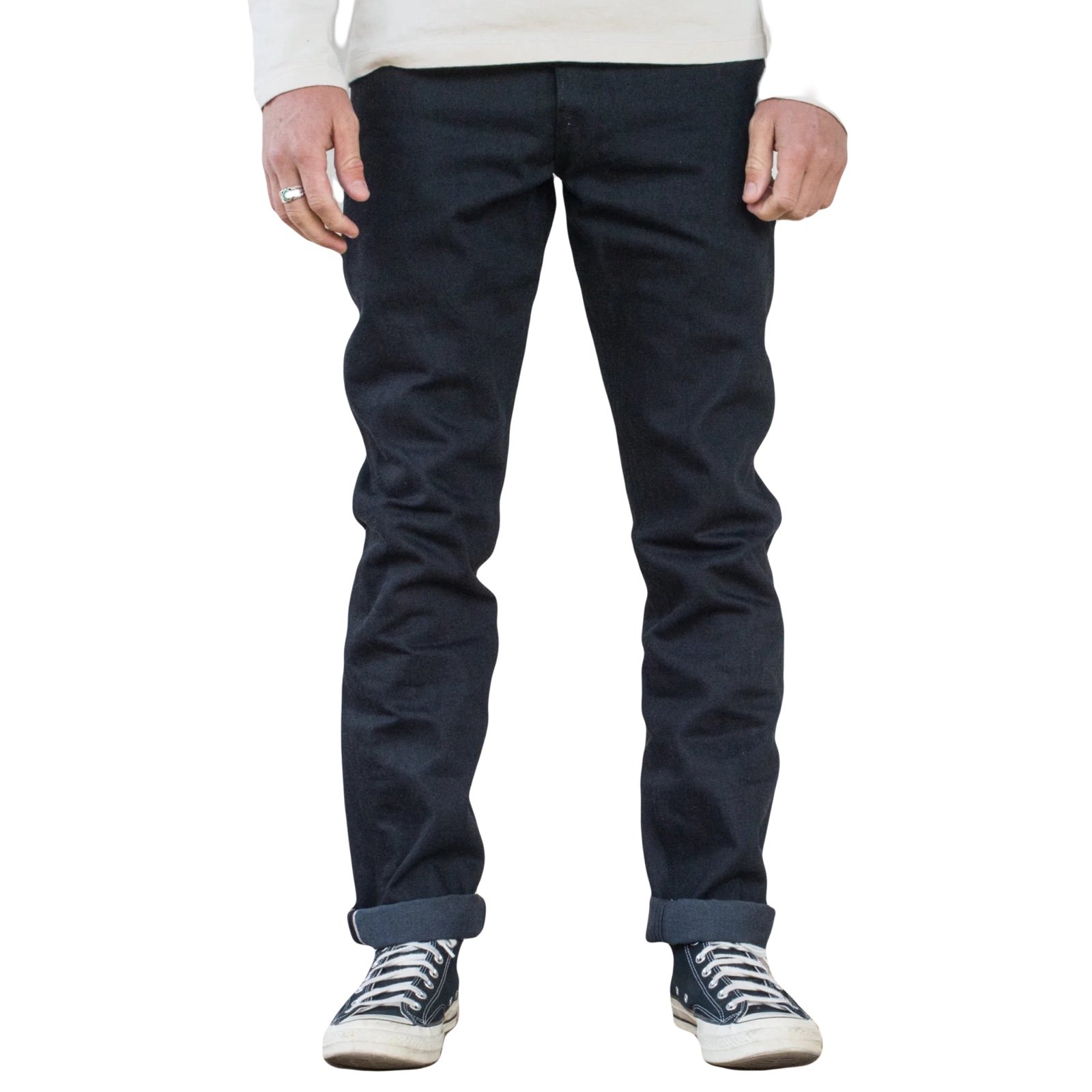 Rios Raw 14.25 oz Black Japanese Salvaged Denim Jeans
