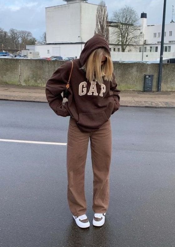 brown gap hoodie womens