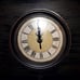 Gothic black coffin clock shelf