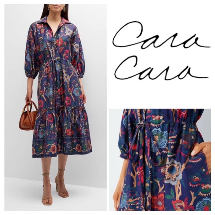 $495 Cara Cara Evening Baroque Floral Hutton Dress in Evening Baroque Floral