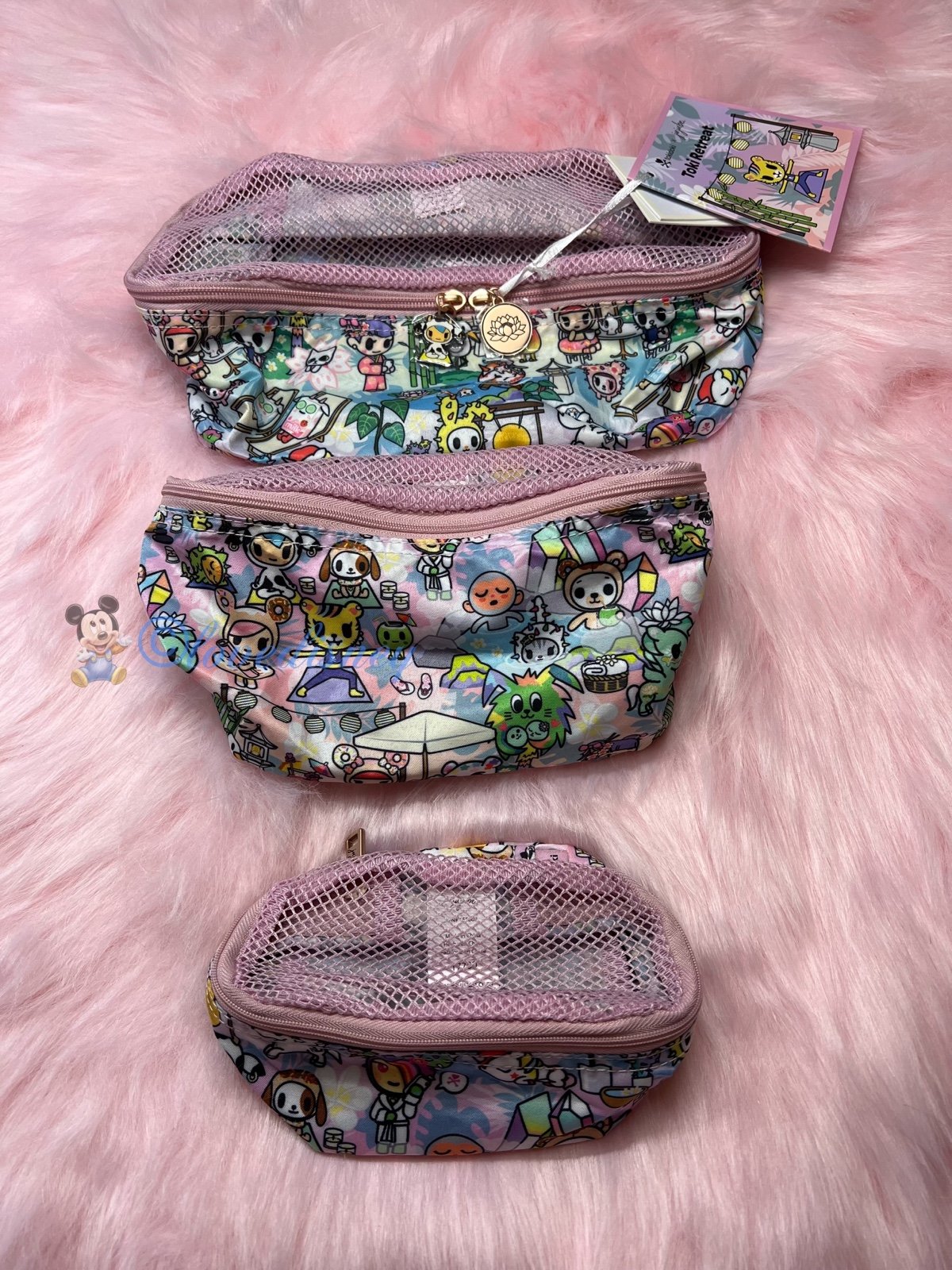 tokidoki x jujube Toki Retreat Be Organized Set Organizational Mesh Cubes Bag -E