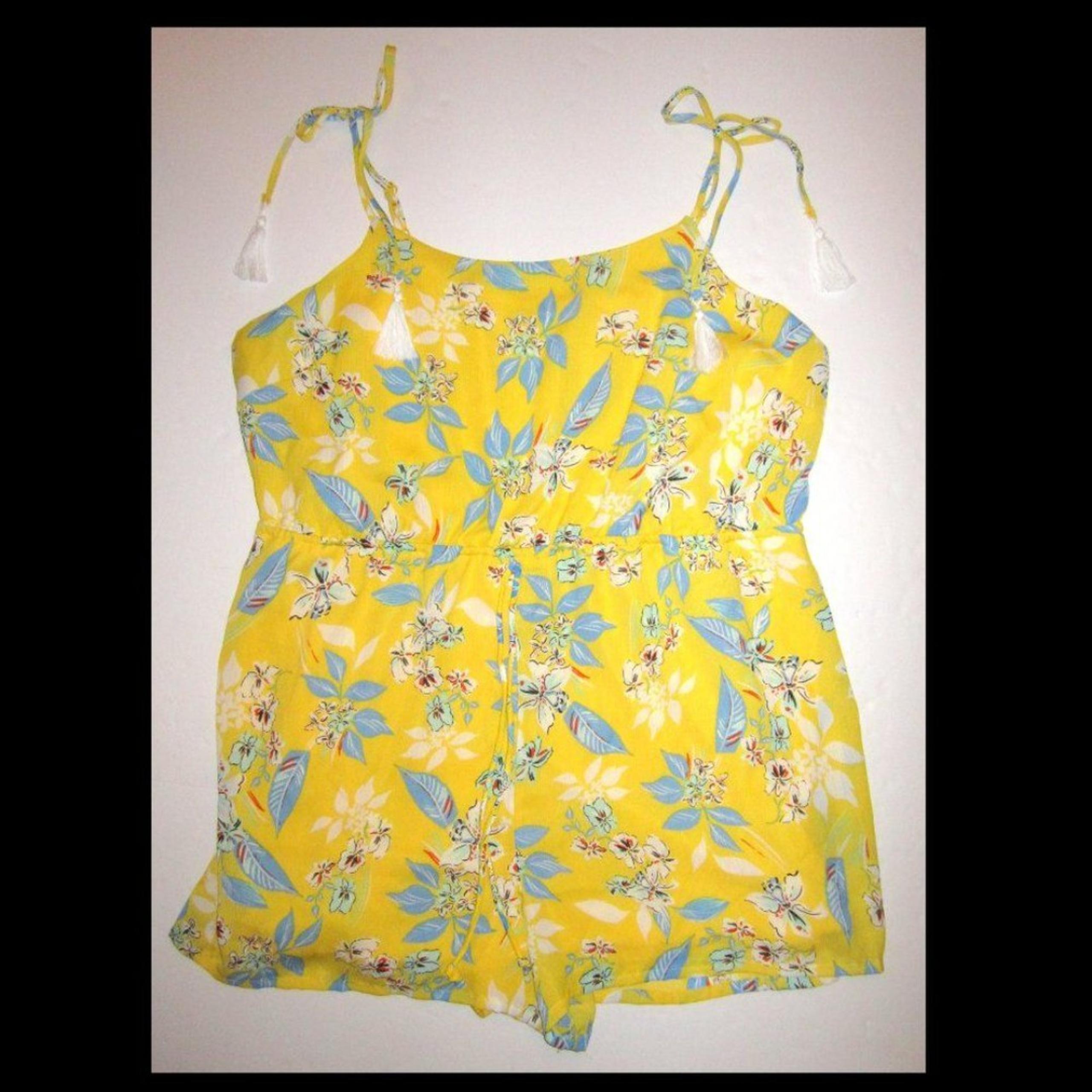 AS U WISH Plus 3X Yellow Floral Romper Shorts Womens NEW NWOT
