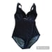 Vintage Gabar Polka-dot Ruffled V Neck Swimsuit with Adjustable Straps