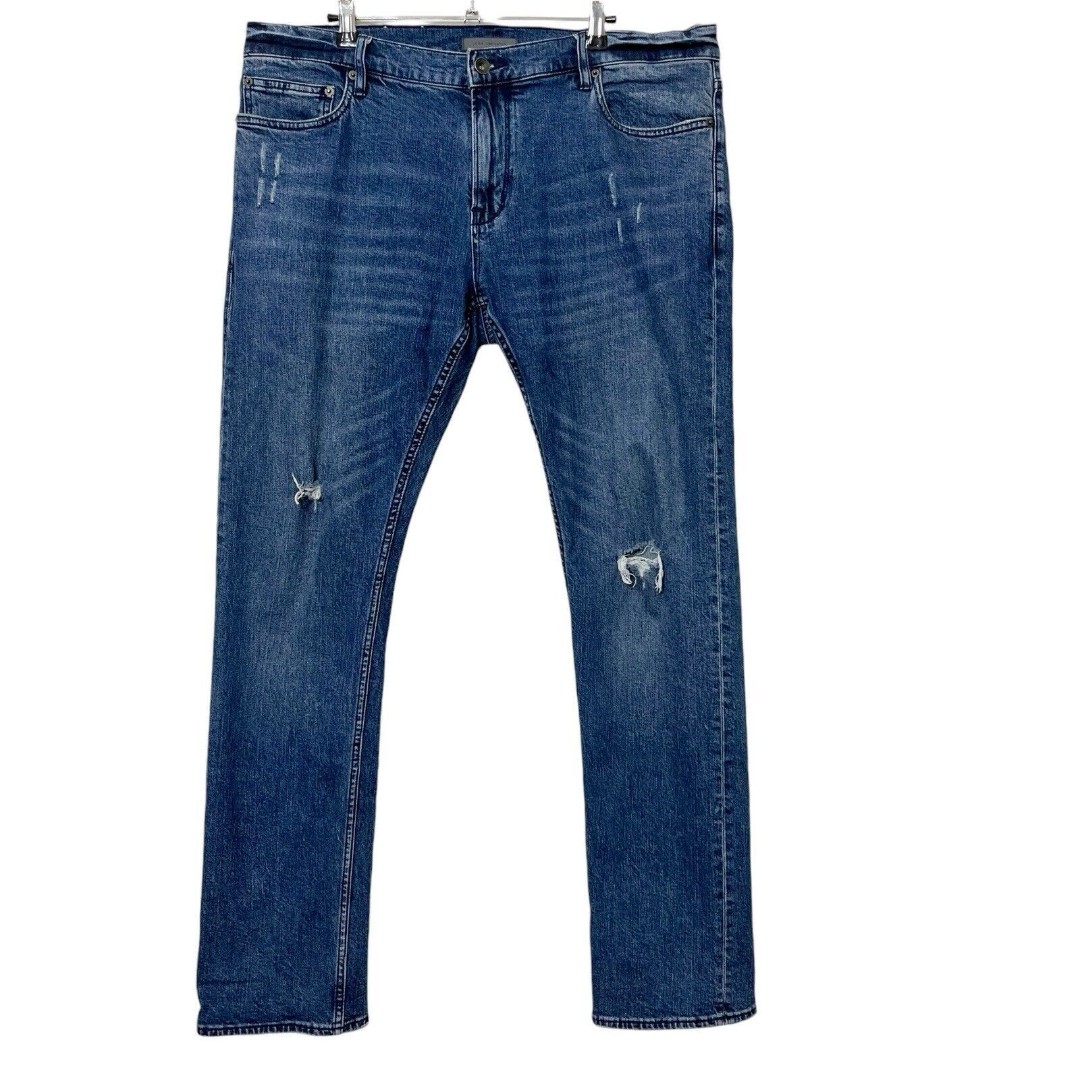 John Varvatos JV701 Regular Fit Slim Straight Leg Jeans Blue Denim Size 36