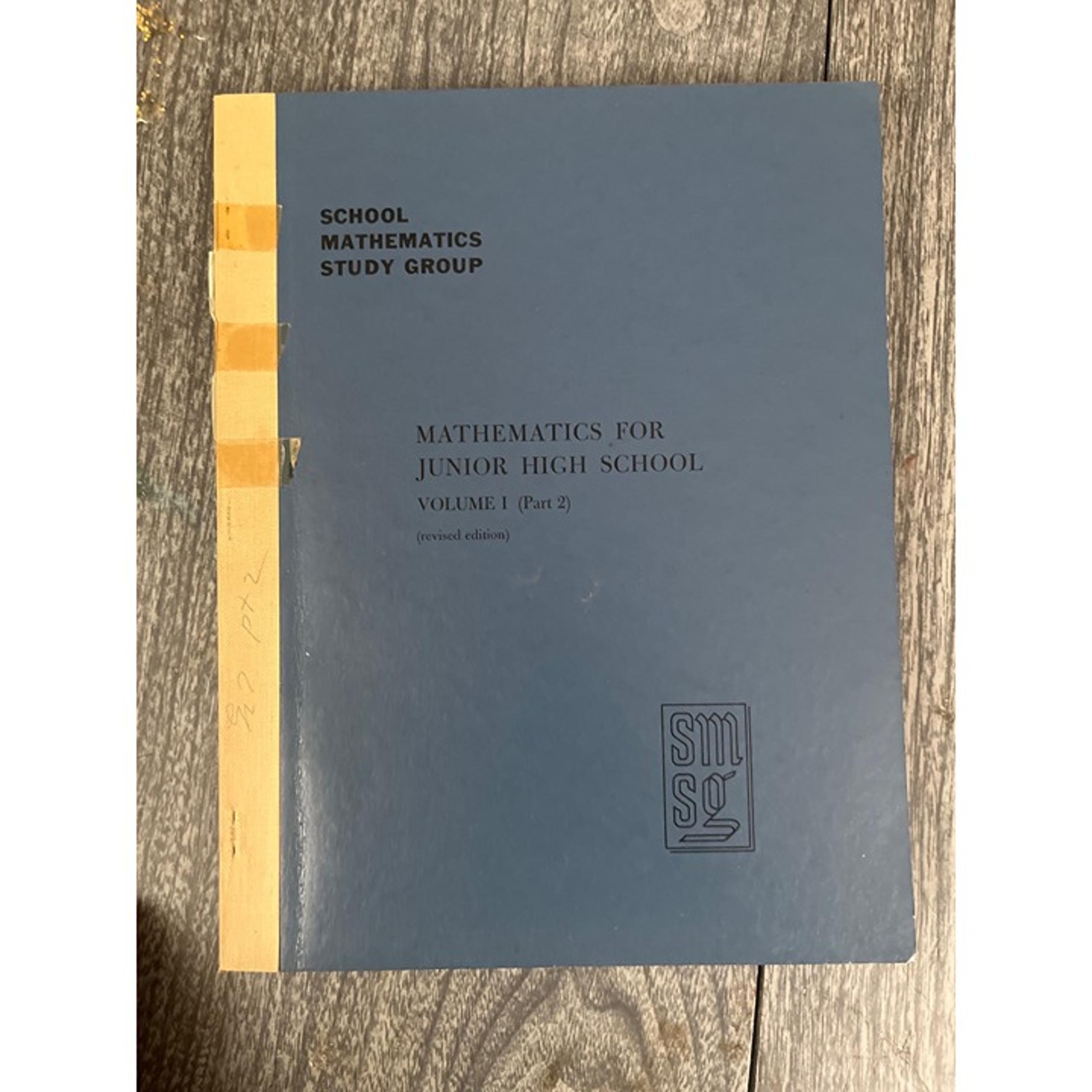 Mathematics for Junior High Volume 1 1960 Yale University Vintage Math Workbook