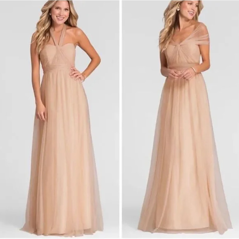 Jenny Yoo Formal Dress Gown SZ 10 Nude Blush Convertible Annabelle Tulle