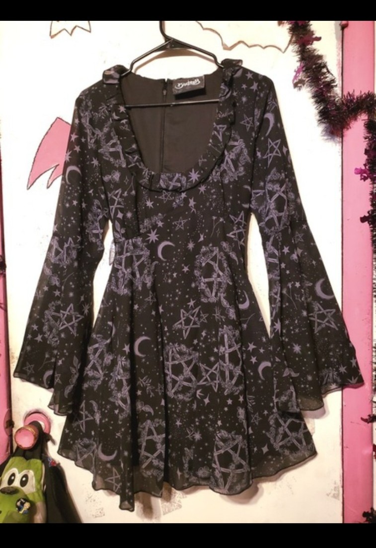 Killstar Forest Witch Gothic Pentagram Dress Hot Topic Dollskill Widow Sourpuss