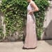 Vintage Wtoo Champagne Satin Lace Bodice Bridesmaid/Mother of the Bride Dress