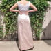 Vintage Wtoo Champagne Satin Lace Bodice Bridesmaid/Mother of the Bride Dress