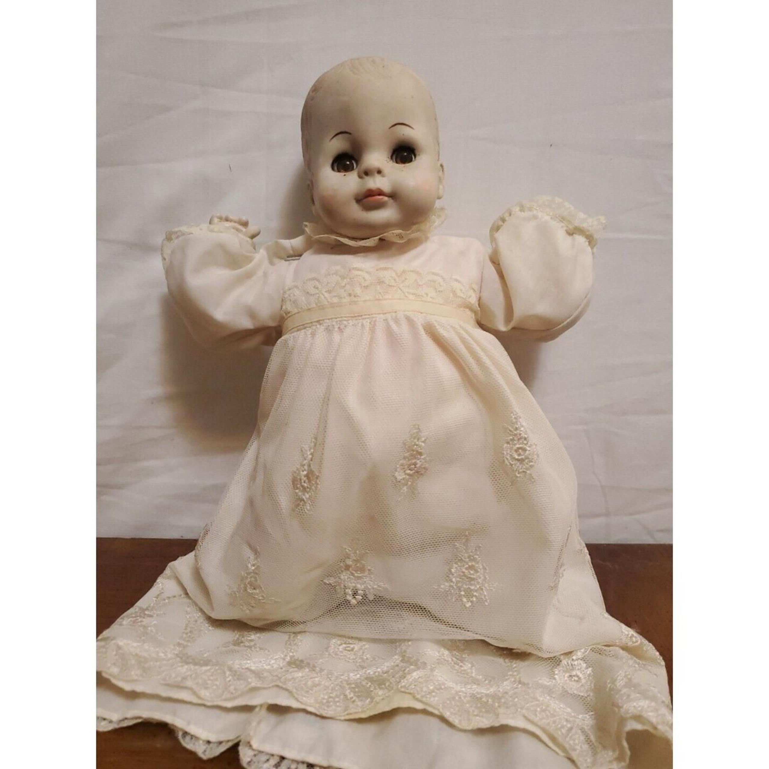 Playmates Baby Doll #27 Vinyl  Christening Gown Hong Kong Vintage 1980s