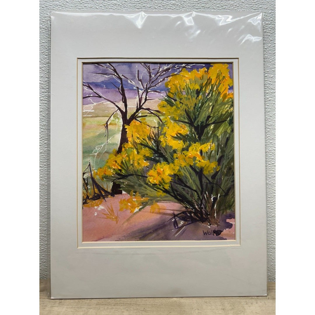 Fine Art Aquarell Autumn Painting Singed By Mary Hansen Wolfe 16 x 12 